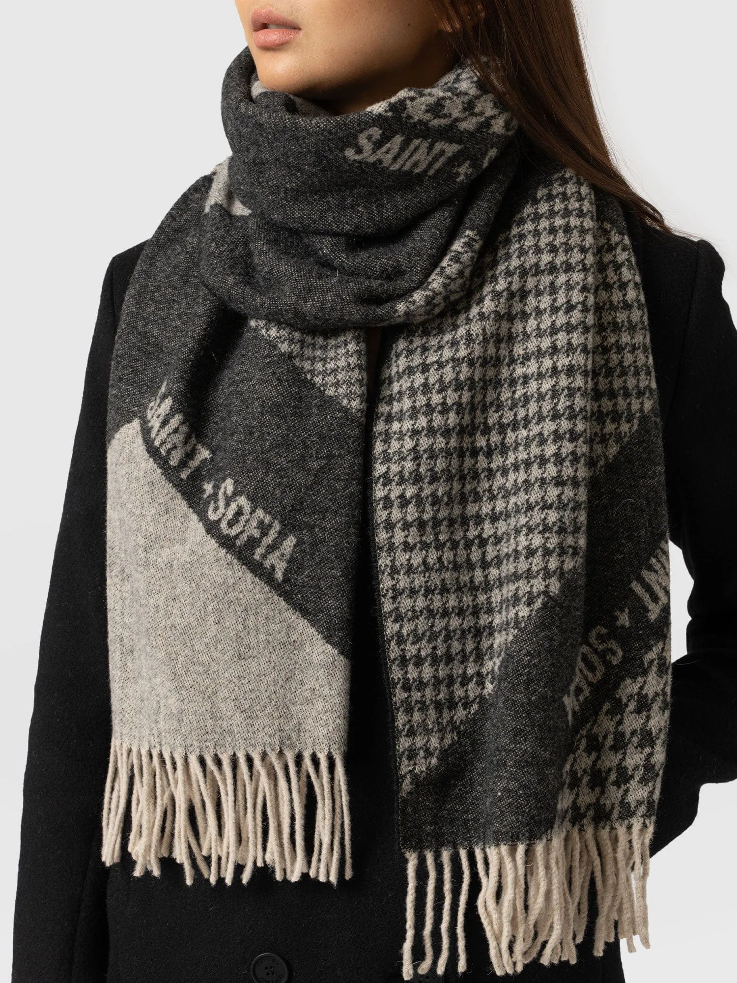 Saint + Sofia Scarf - Black/Grey