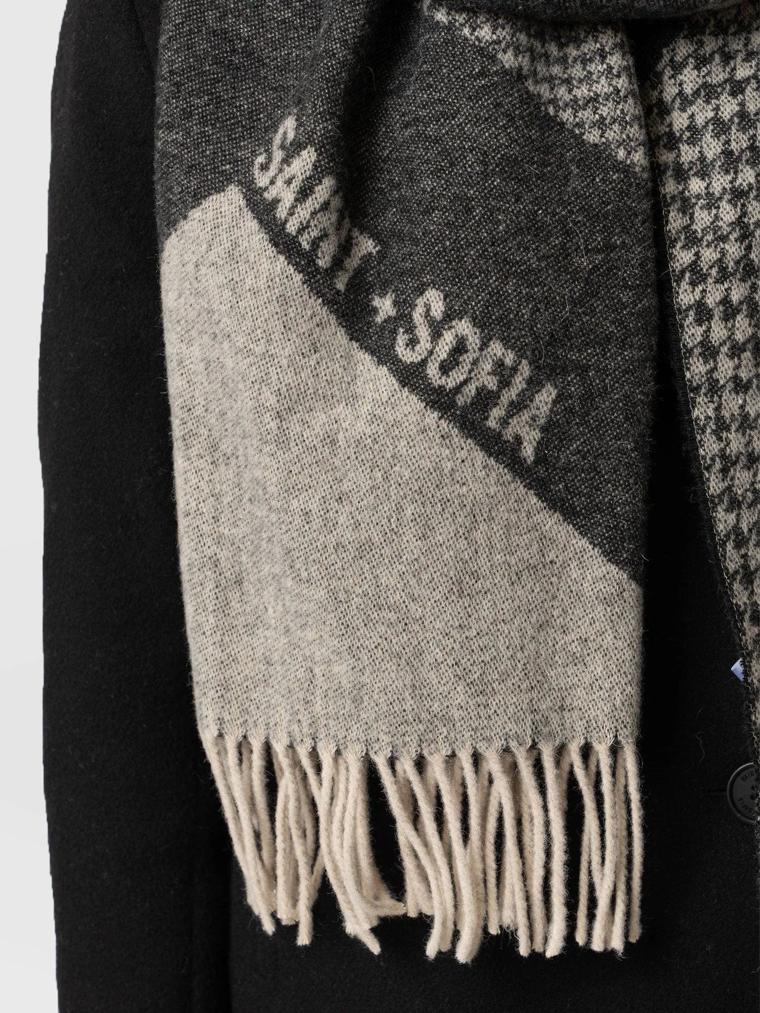 Saint + Sofia Scarf - Black/Grey