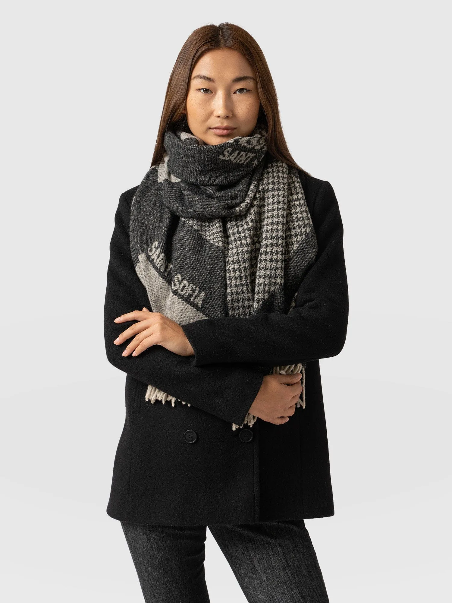 Saint + Sofia Scarf - Black/Grey