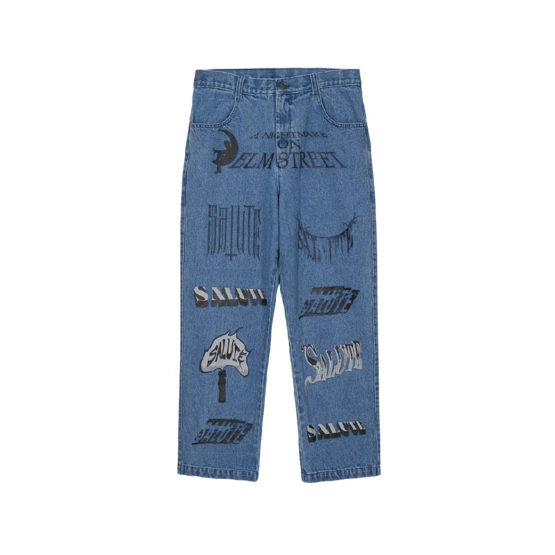 SALUTE 2020ss logo denim jeans