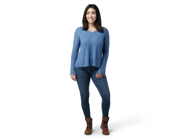 Smartwool Women's Shadow Pine Cable V-Neck Sweater - FINAL SALE