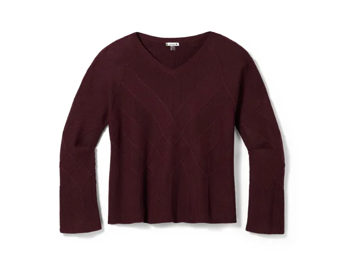 Smartwool Women's Shadow Pine Cable V-Neck Sweater - FINAL SALE