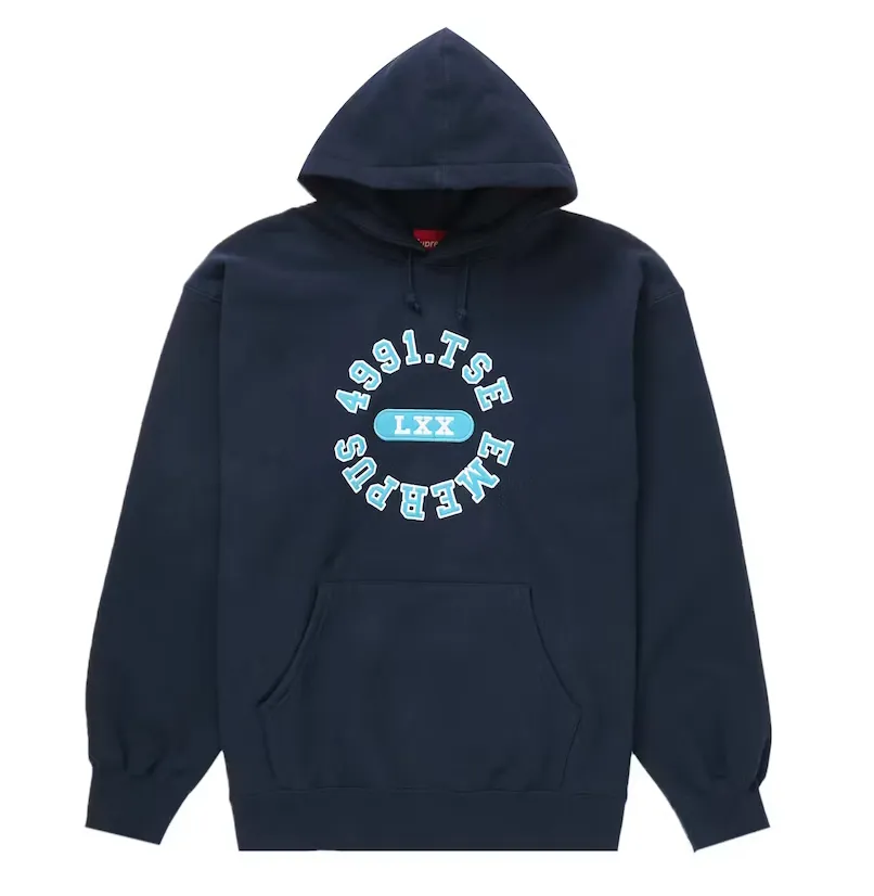 Supreme Reverse Hooded Sweatshirt Navy