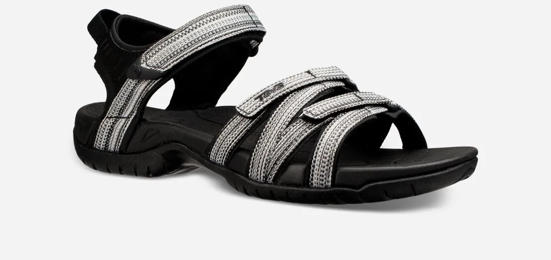 Teva Womens Tirra Strappy Support Water Sandal- Black/White Multi