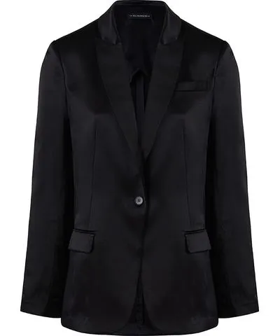 The Summer Edit Women's Juliette Silk Jacket - Black