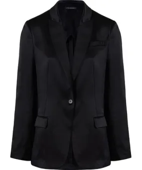 The Summer Edit Women's Juliette Silk Jacket - Black