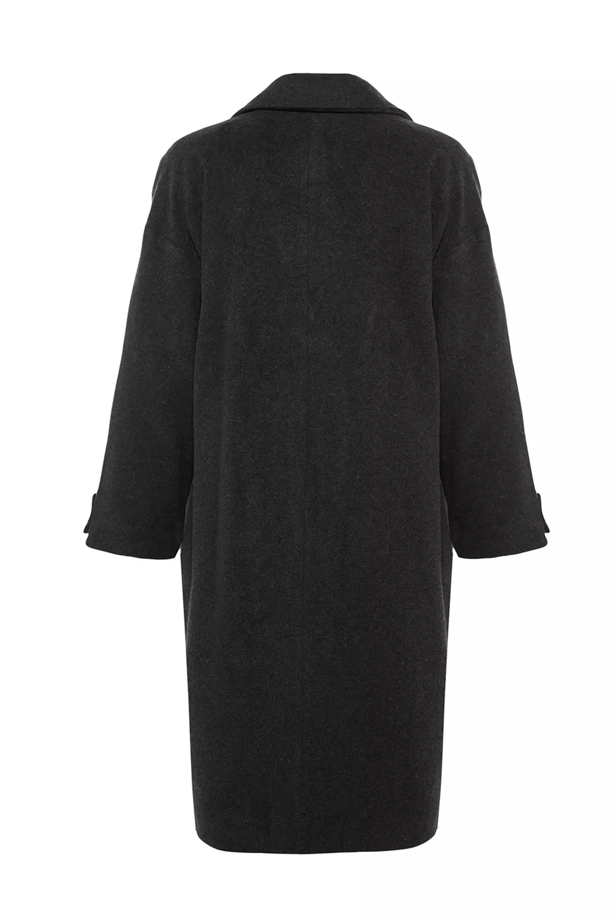 Trendyol Plus Size Anthracite Oversized Stamp Coat