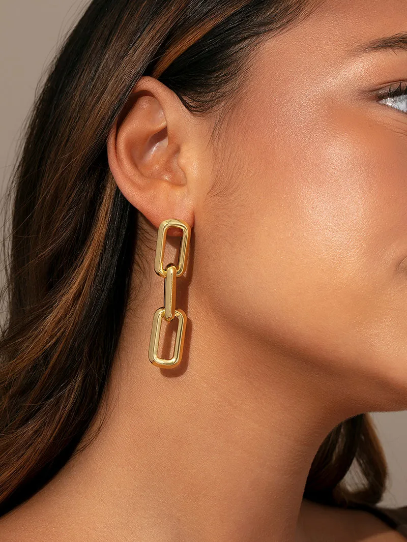 Triple Link Earrings