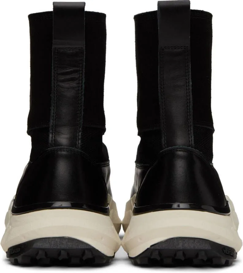 Undercoverism Black Paneled Leather Boots