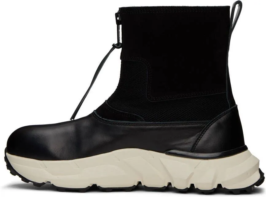 Undercoverism Black Paneled Leather Boots