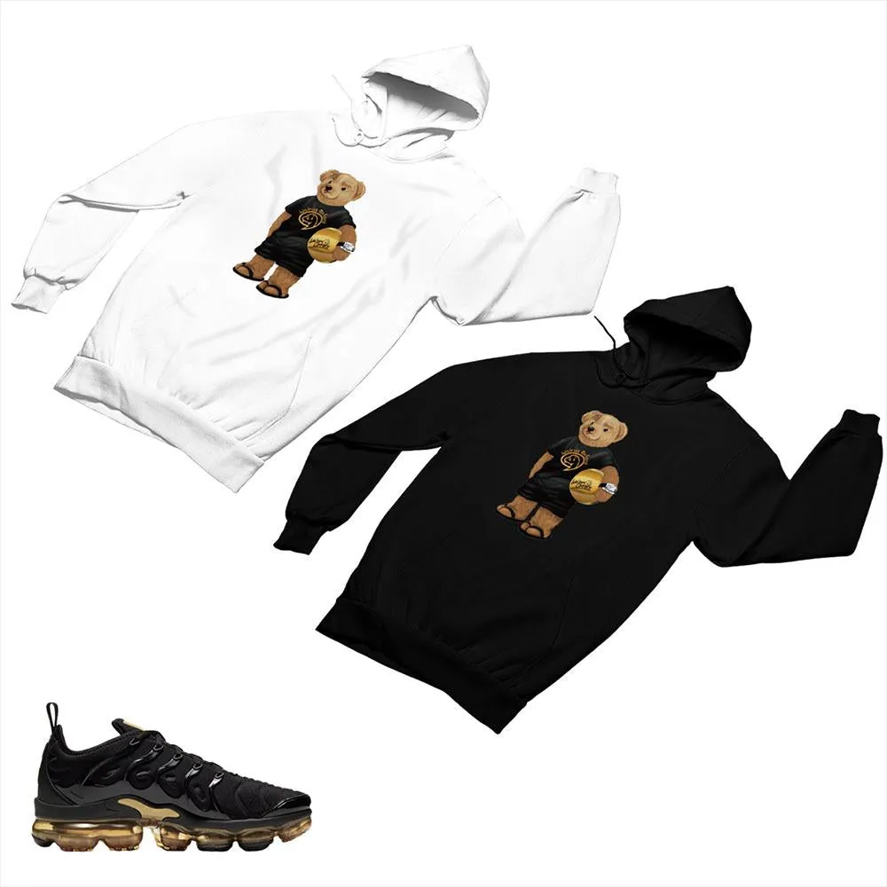 VaporMax Plus Black and Gold Matching Custom Designed Hoodies AVP 2-6-15