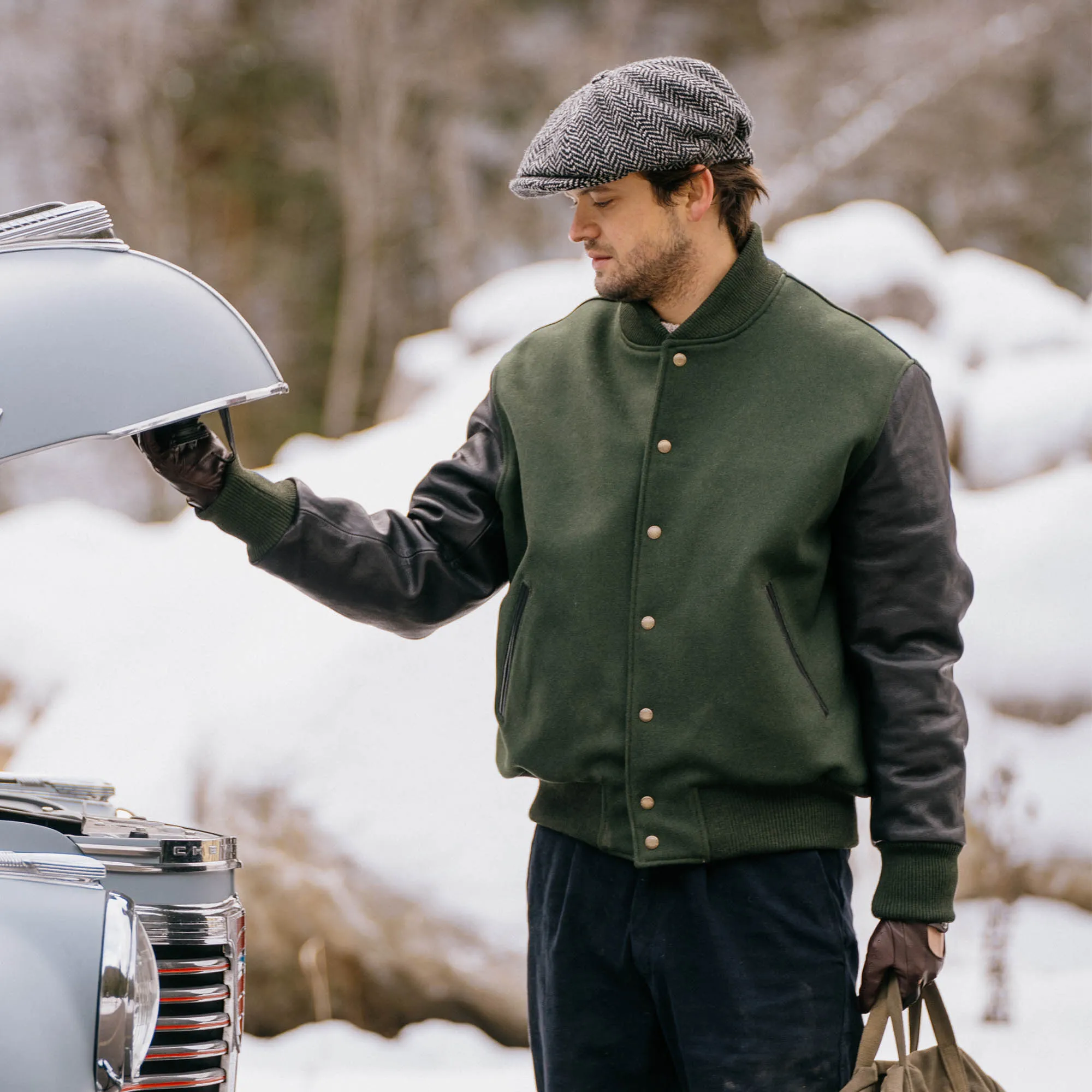 Varsity Forest Green Wool Jacket - Shangri-la Heritage