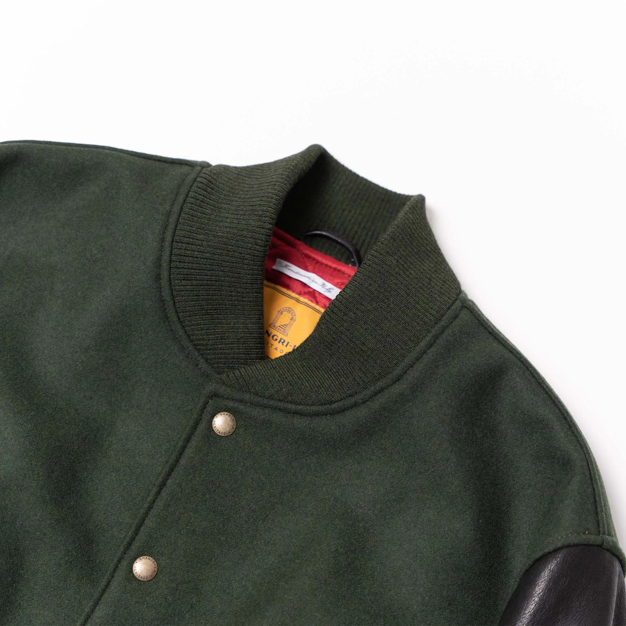 Varsity Forest Green Wool Jacket - Shangri-la Heritage