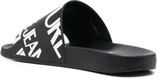 Versace Jeans Couture logo-print slides Black