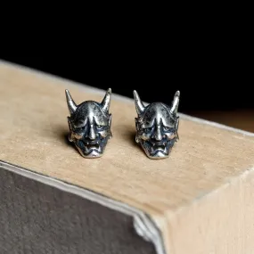 Vintage Demon Skull Stud Earrings