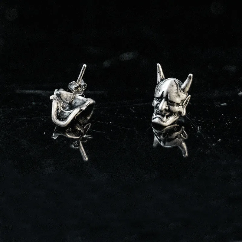 Vintage Demon Skull Stud Earrings