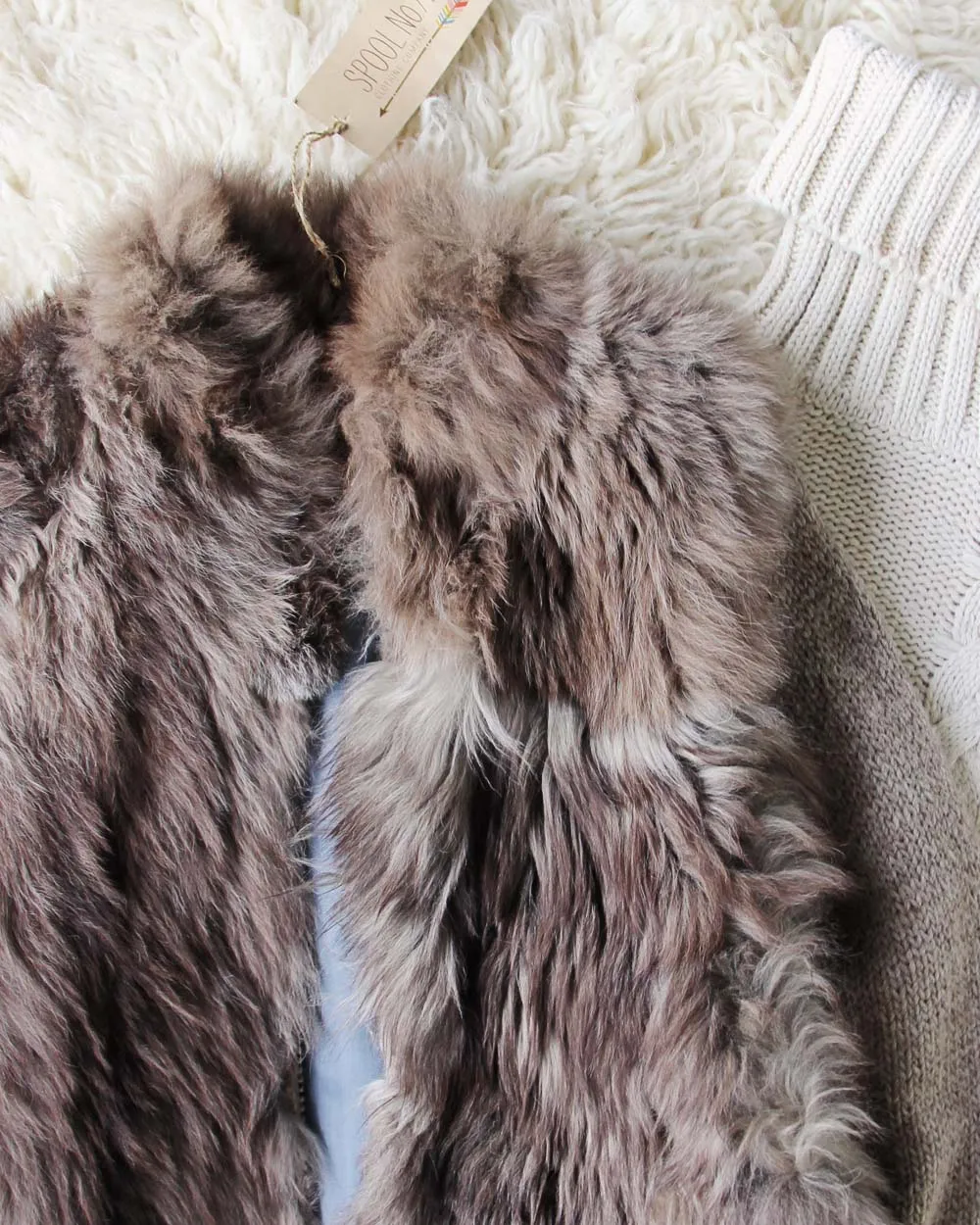 Vintage Fur Knit Sweater Coat