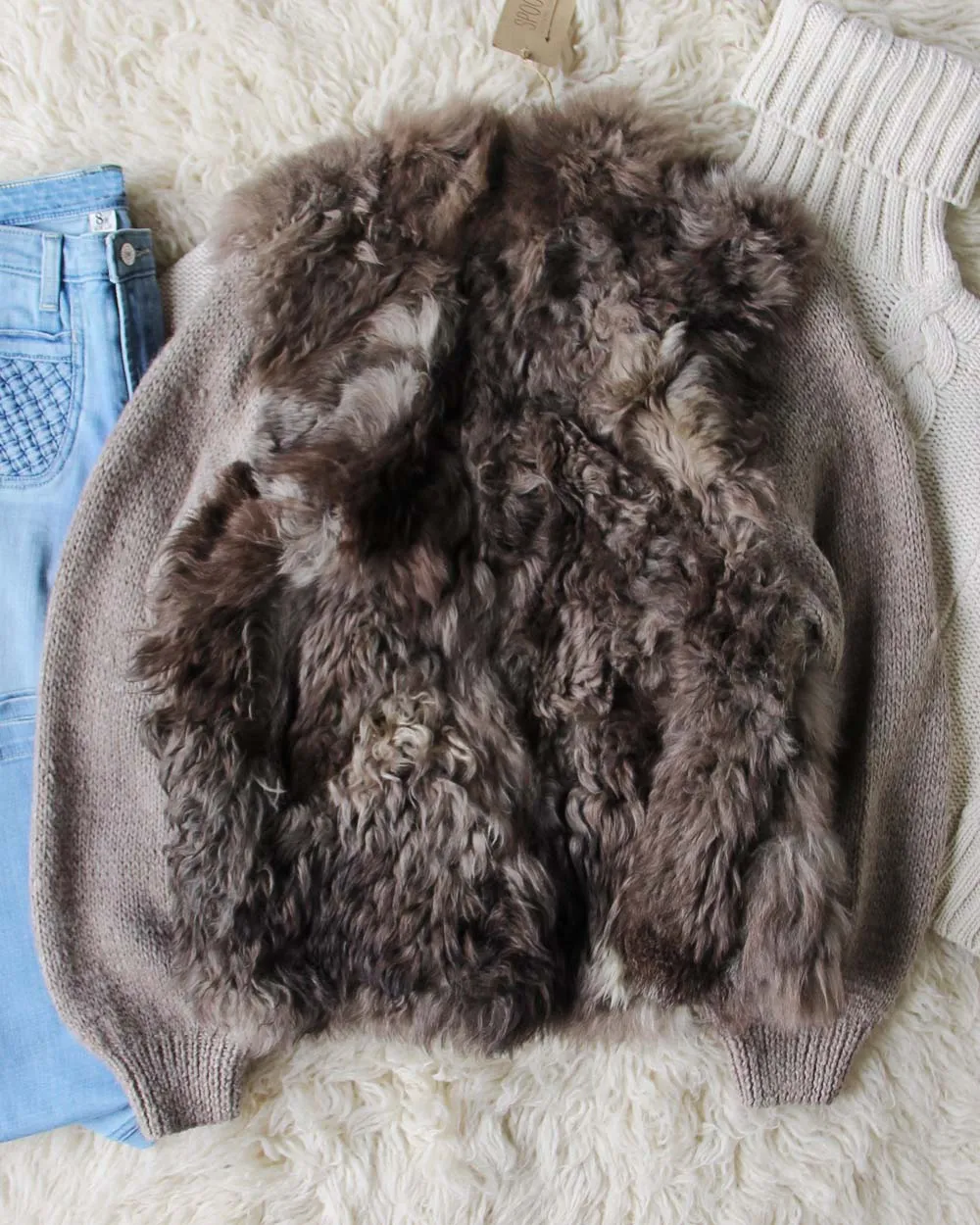 Vintage Fur Knit Sweater Coat