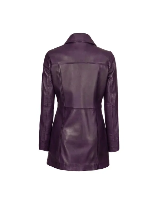 Women’s Purple Leather Coat