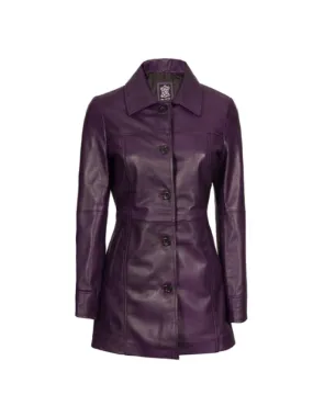 Women’s Purple Leather Coat