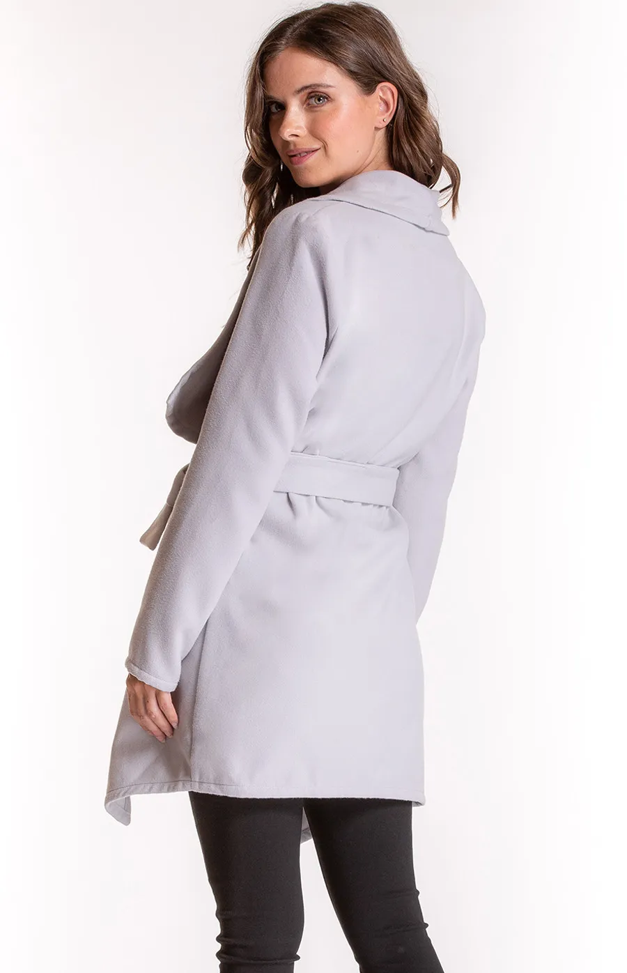 Wool Wrap Coat with Tie-on Belt Feature (AJ301A)