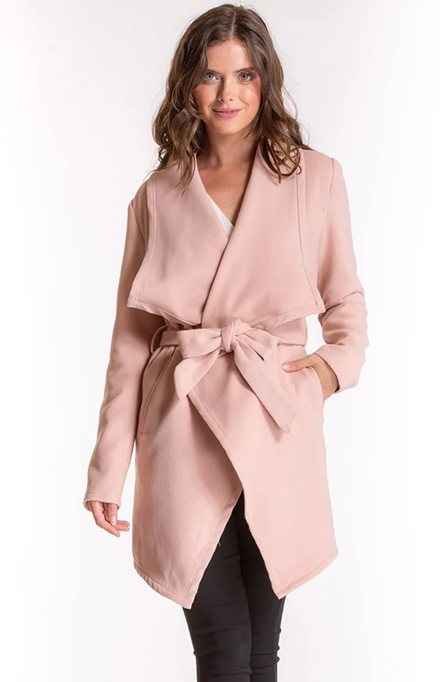 Wool Wrap Coat with Tie-on Belt Feature (AJ301A)