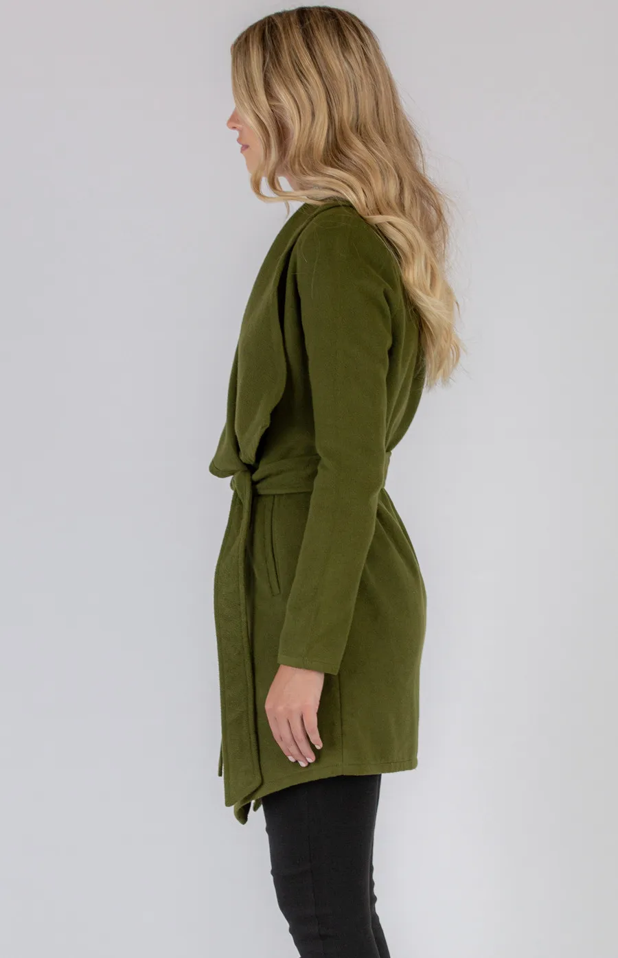 Wool Wrap Coat with Tie-on Belt Feature (AJ301A)